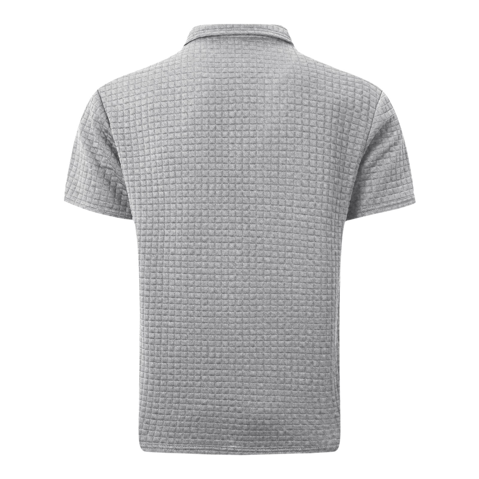 thumbnail image 5 of Camisa de manga corta con solapa y bolsillo para hombre, para primavera-verano, a cuadros, de color liso, tejido elástico y suave, informal para el día a día o para ir a trabajar, lavable a mano en, 5 of 5